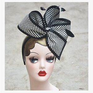 Sinamay Floral Fascinator Bow Hat